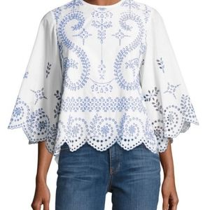 Tory Burch eyelet embroidered top